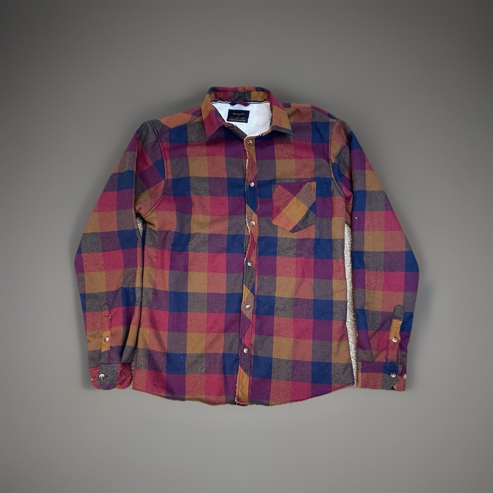 Nomad Mens Sherpa-lined Flannel Jacket Size M  Plaid
